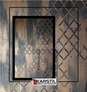 Siyahlı-Kahveli Travertino Stencil Çalışması