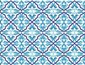 Osmanlı-Mavi-Yeşil-Motif-Vektörel