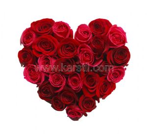 Kalp Şekli-Kırmızı Güller