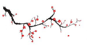 Kırmızı Çiçekli Ağaç Dalı